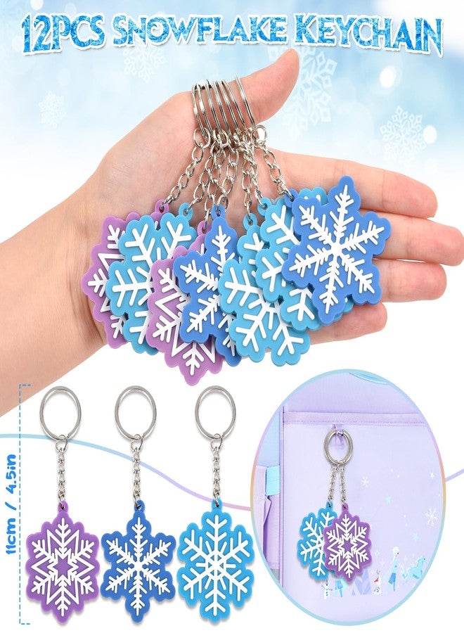 Winrayk 98Pcs Snowflake Party Favors Birthday Supplies, Non Woven Tote Bag Stamper Snowflake Keychain Sticker Slap Bracelet, Goodie Stuffer Classroom Prizes Kids Girls Winter Snow Party Supplies Decor - Image 4